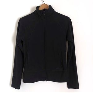 ADIDAS Mock Neck Zip Up All Black Athletic Jacket